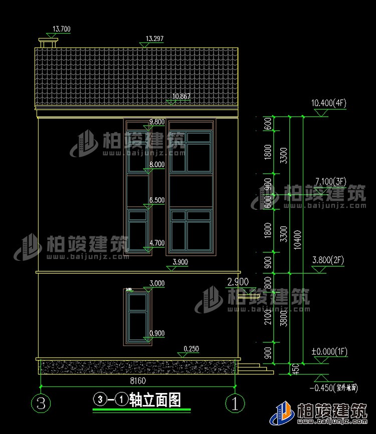 背立面图