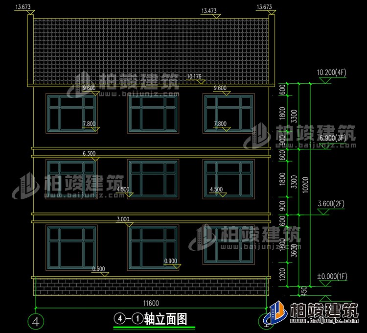 背立面图